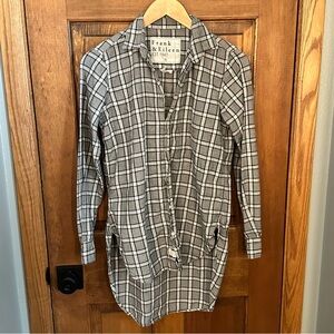 Frank & Eileen Womens Small Plaid Hi-Lo Grayson Button Down Italian Flannel Top